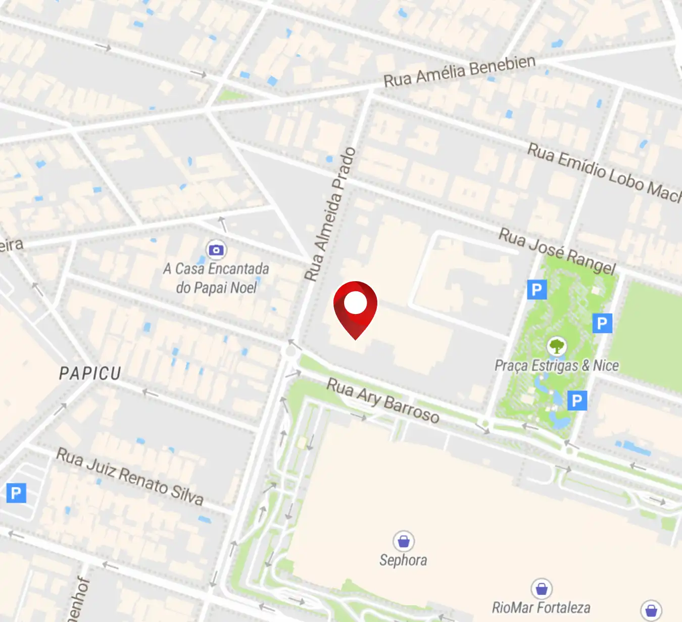 Localização da Alexia Clinic em Fortaleza - Ceará: Rua Ary Barroso, 70, Sala 1716 - Torre 01, Papicu